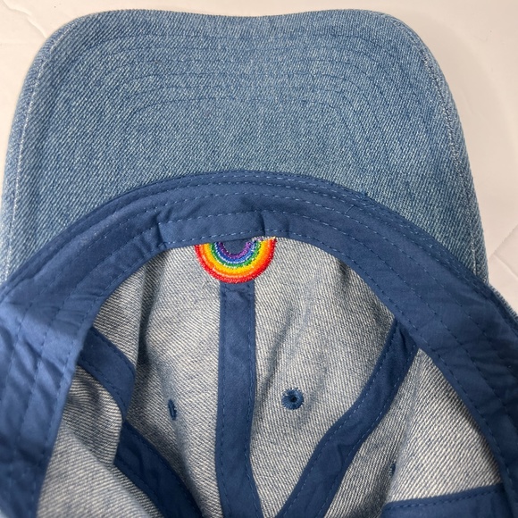 Blue Denim Rainbow Patch Dad Baseball Hat - Picture 8 of 9